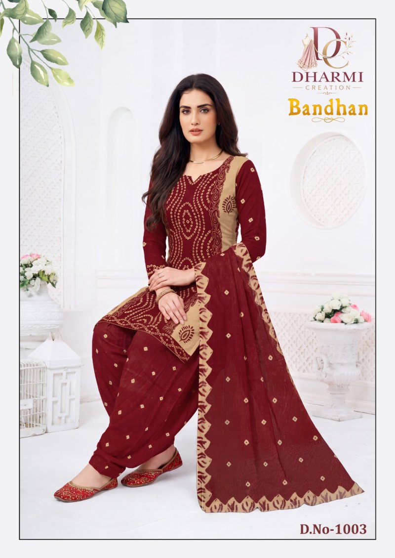 Bandhan Vol 1 By Dharmi Cotton Printed Dress Material 